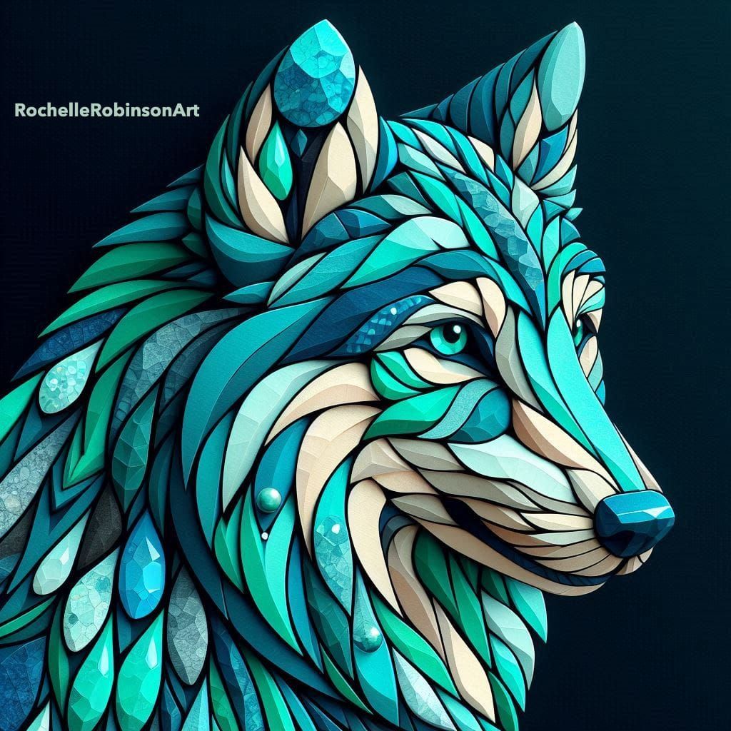 Wolf - Turquoise Stone Art