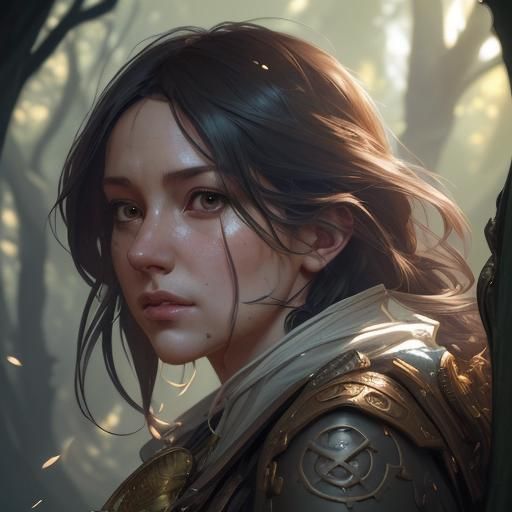 Detailed Bird Nest Portrait in Artgerm Style