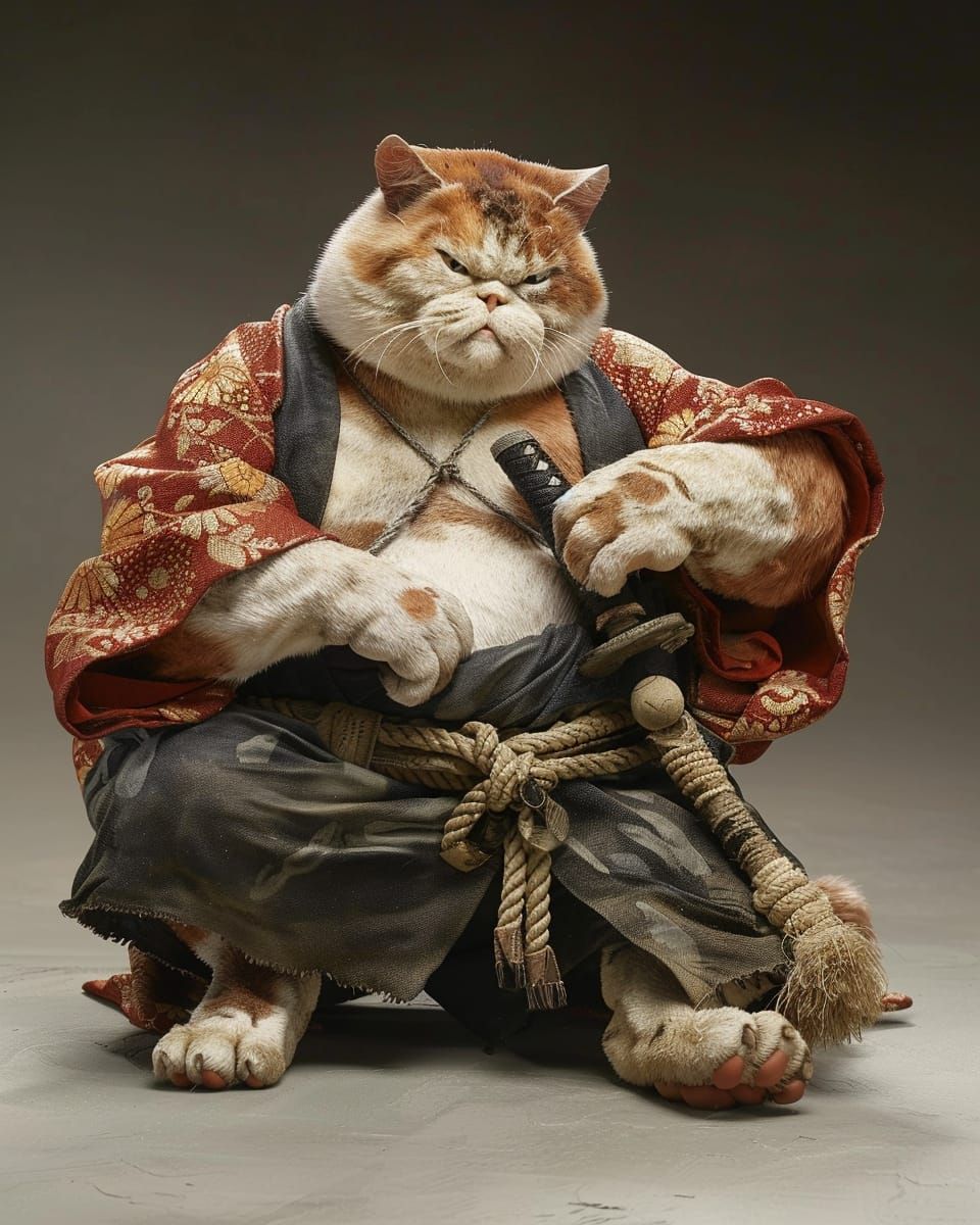 Fat Cat Samurai - AI Generated Artwork - NightCafe Creator