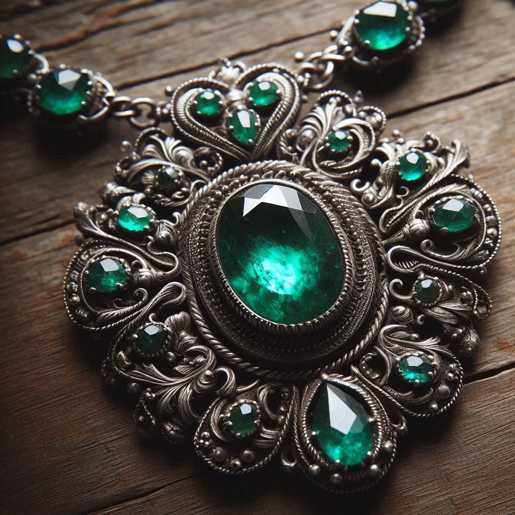 Silver and Green jewel
