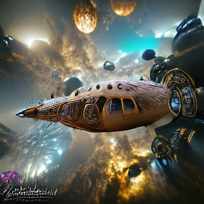 The Expedition. A large bipunk  reseach space vessel traveli...