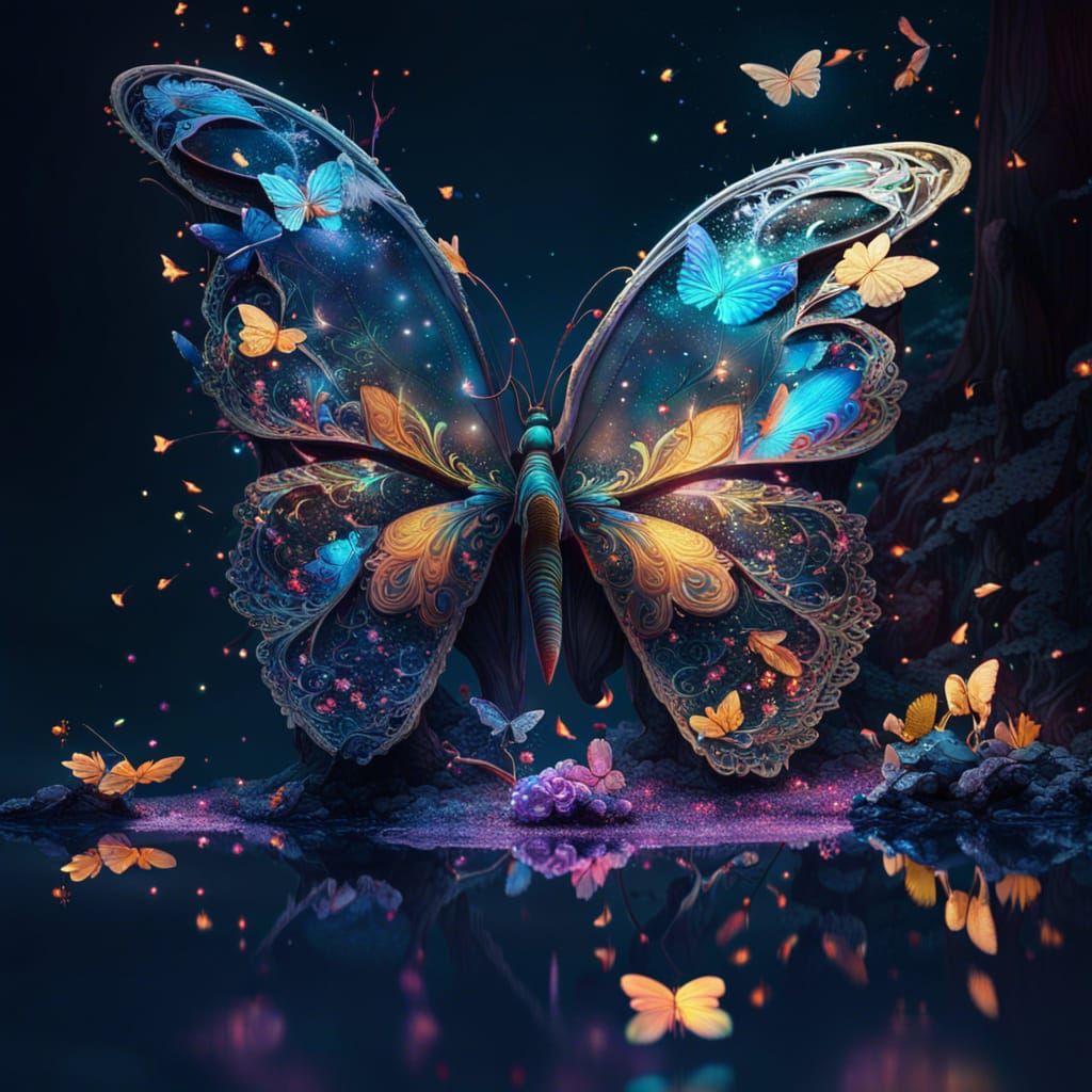 Magic butterfly artwork 🦋💫💙💜💛