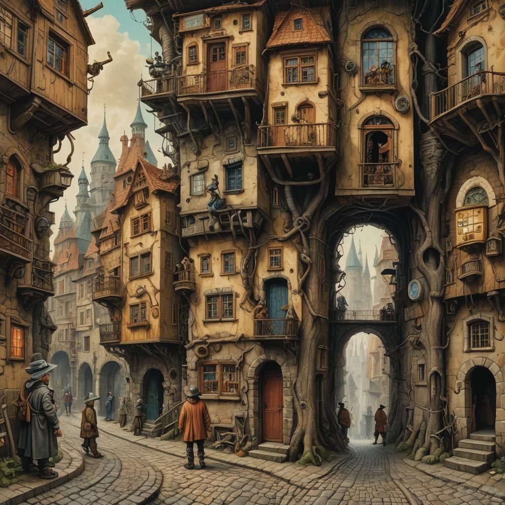 🎞🎭🤘😎 Six Sneaky Spies Stalking Jacek Yerka, Rembrandt, Android Jones, El Greco   by @Valmont