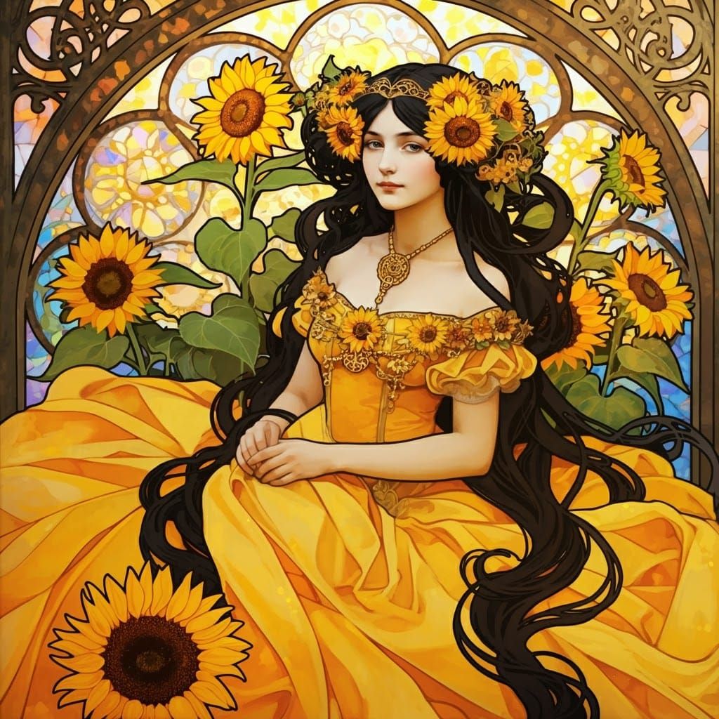 Victorian Sunflower Maiden