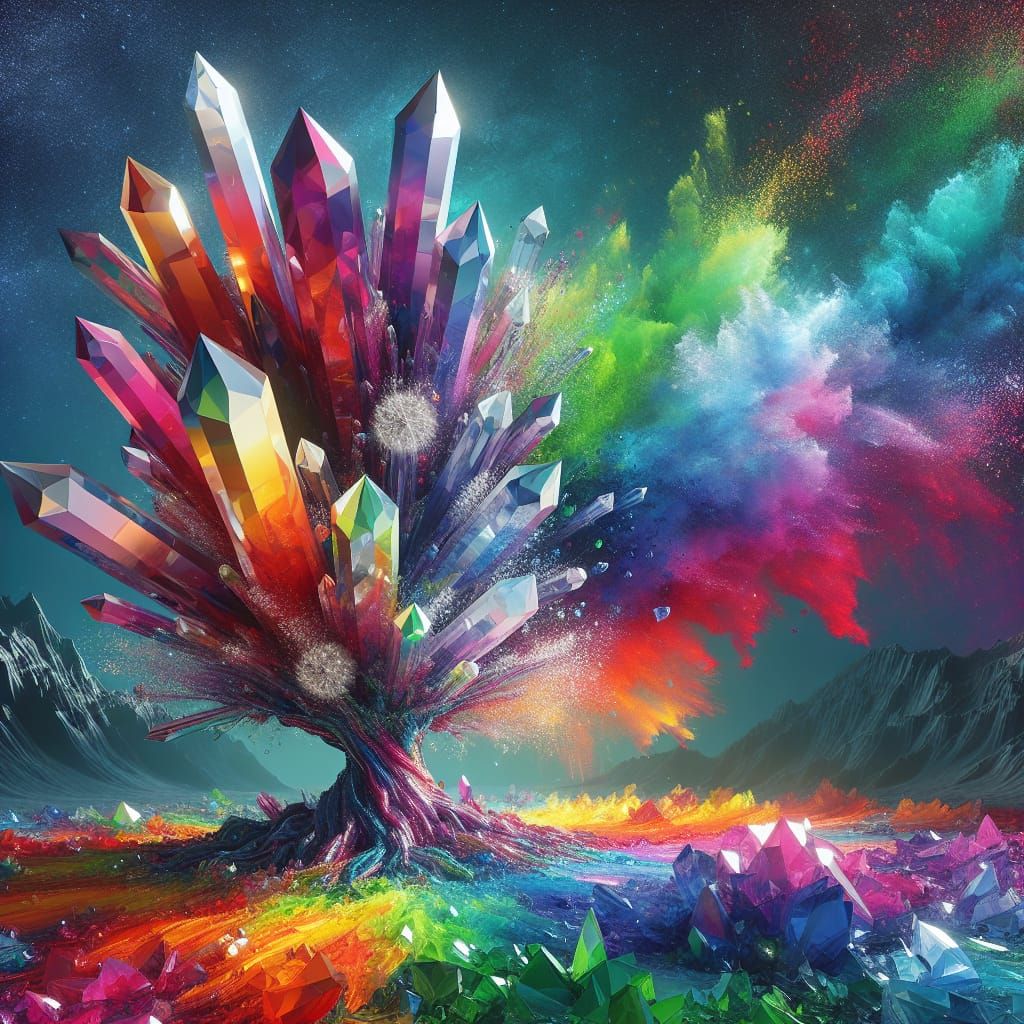 rainbow crystal tree