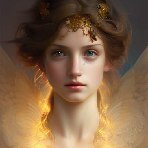 Extravagant Angelic super female model princesses of heaven gold ...