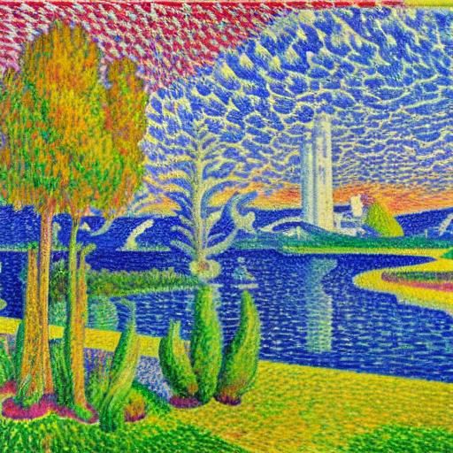 Paul Signac’s Portrait of charizard, optical illusion