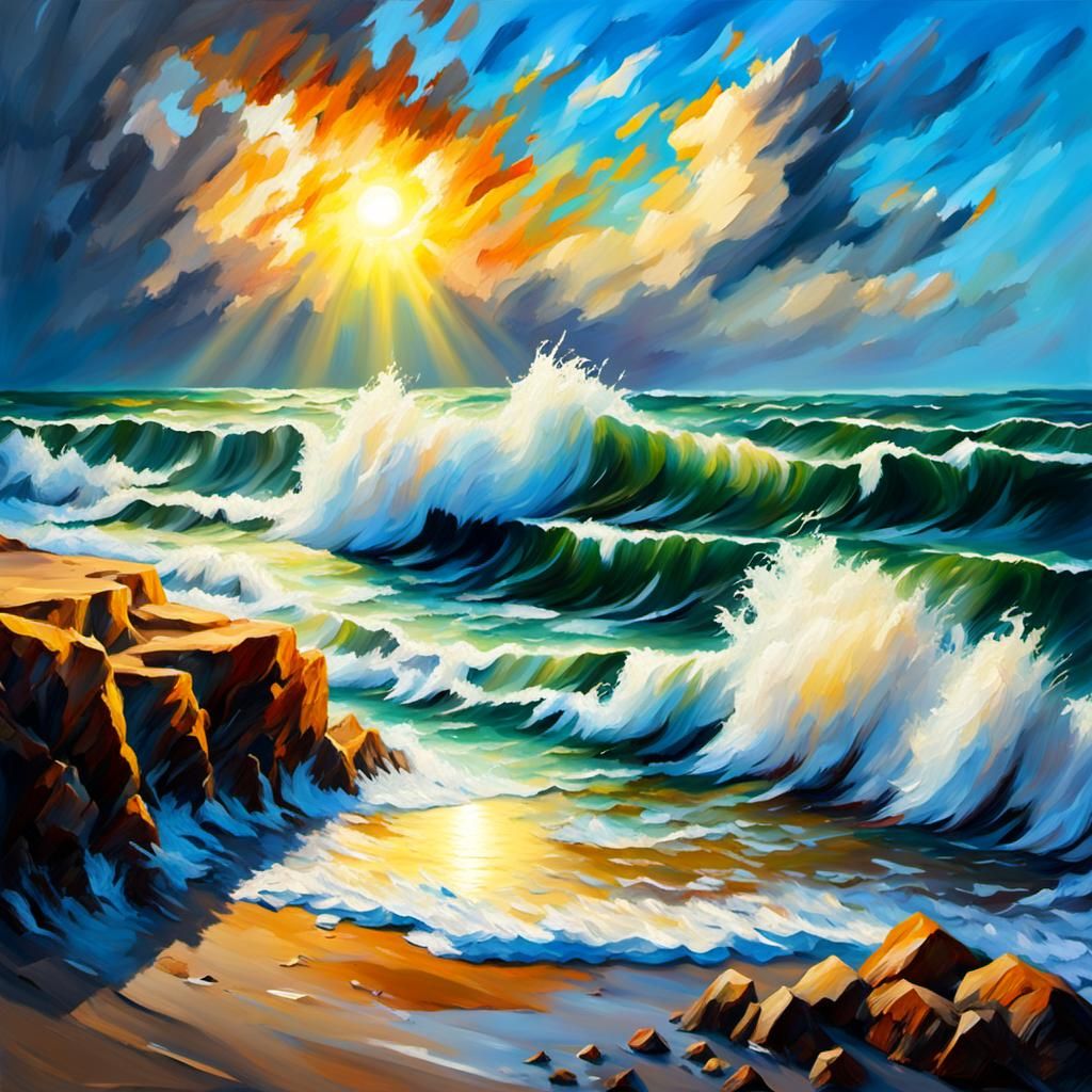 Waves - AI Generated Artwork - NightCafe Creator