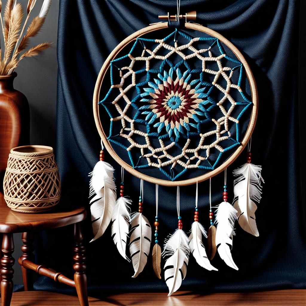 Dream Catcher on Embroidery Loom AI Generated Artwork NightCafe Creator