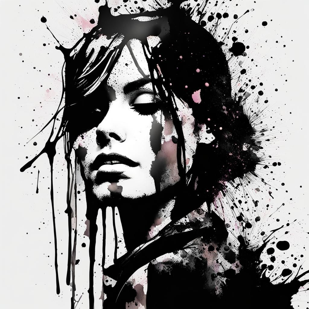 Pastel watercolor ink splatter, free motions  by @Riangwalee