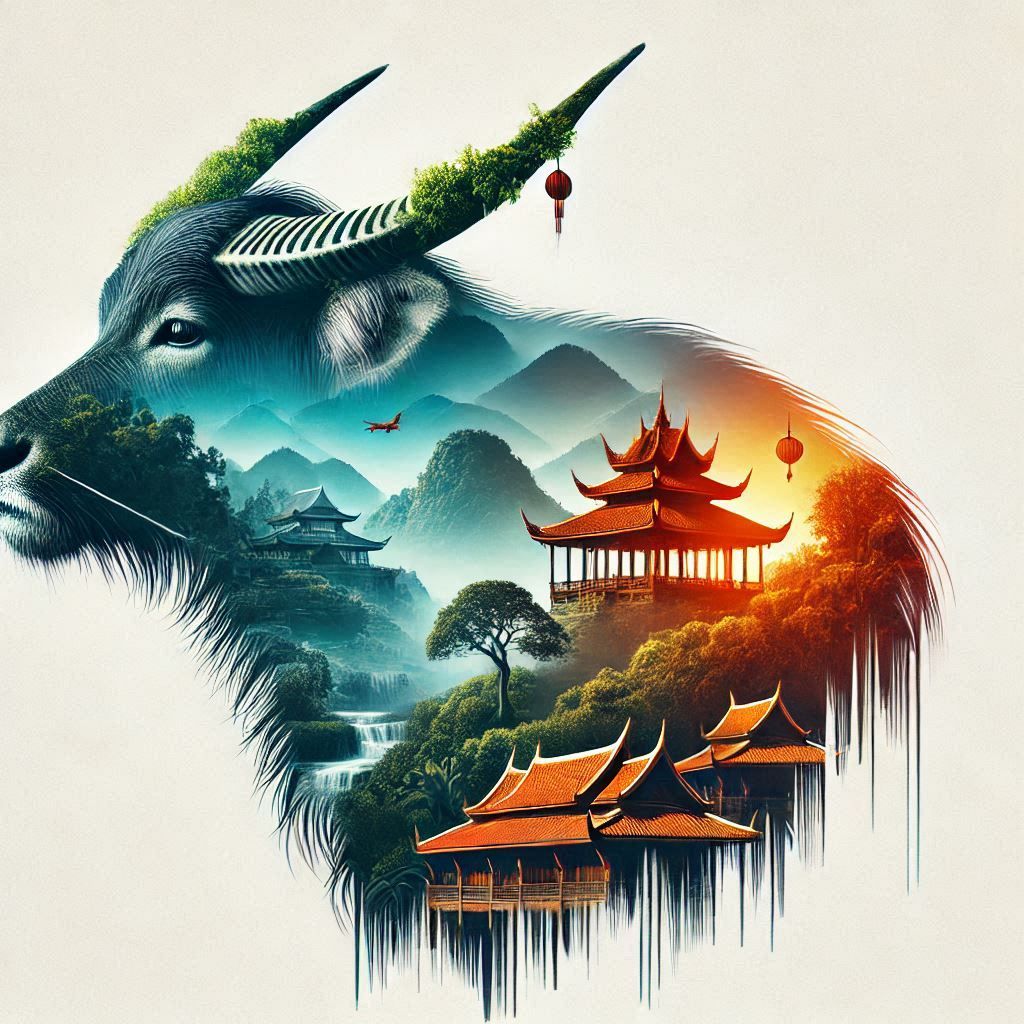 double exposure beautiful fantasy DALL-E 3 portrait landscape..