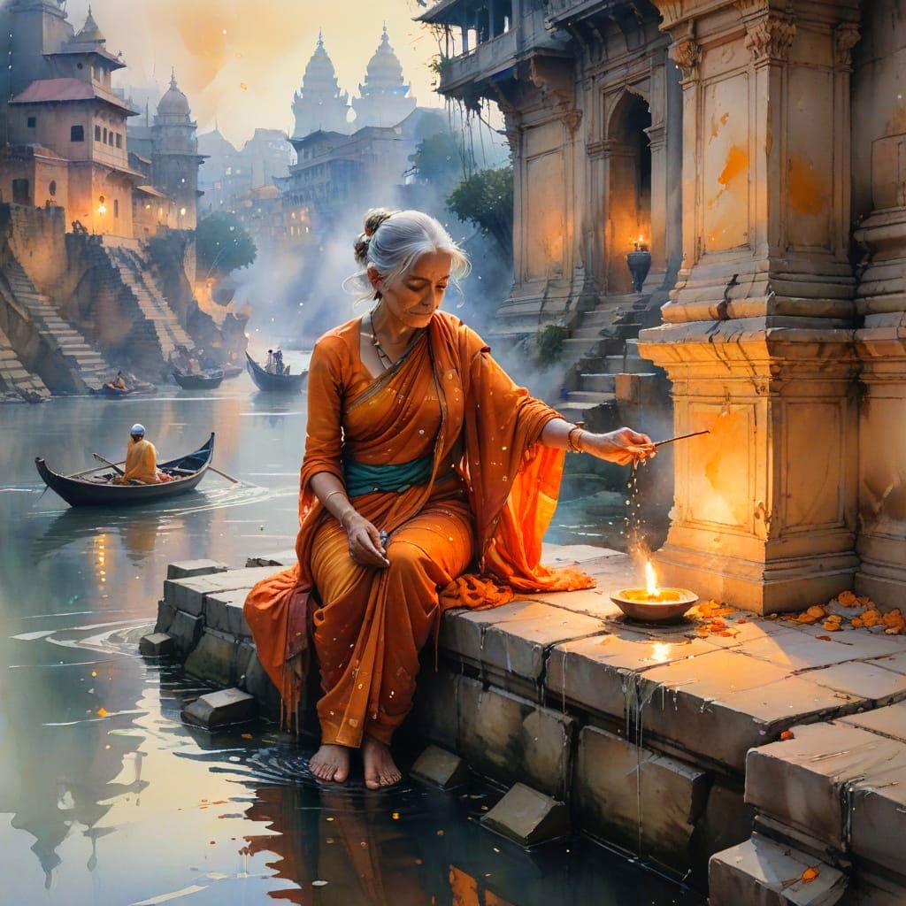 Ghat in Varanasi...  by @Gerber