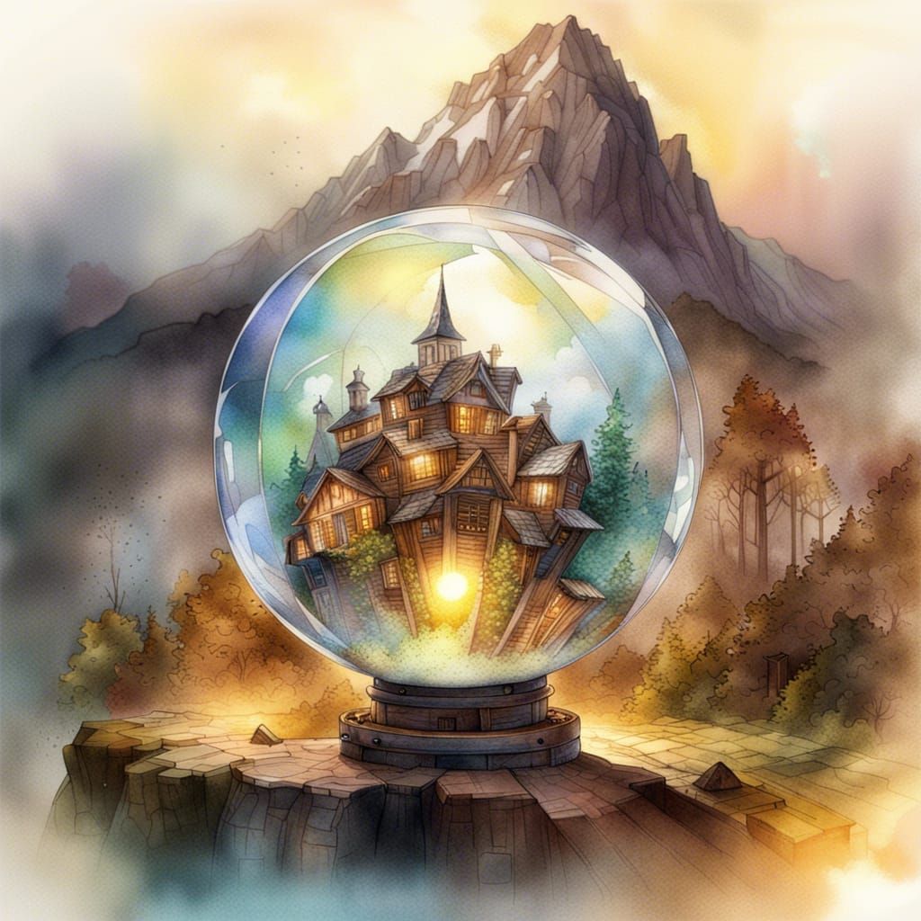 village of mountain in sphere