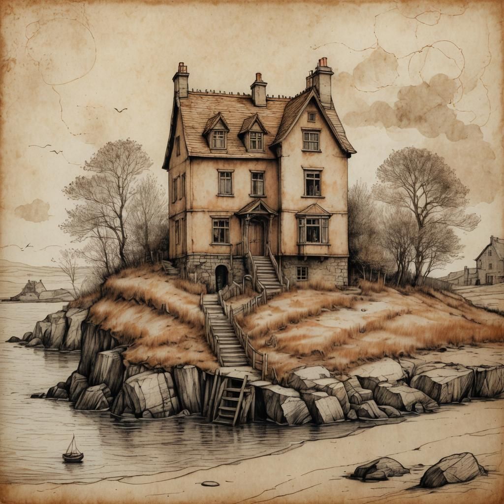 pencil sketch on old paper  by @Anja Sh