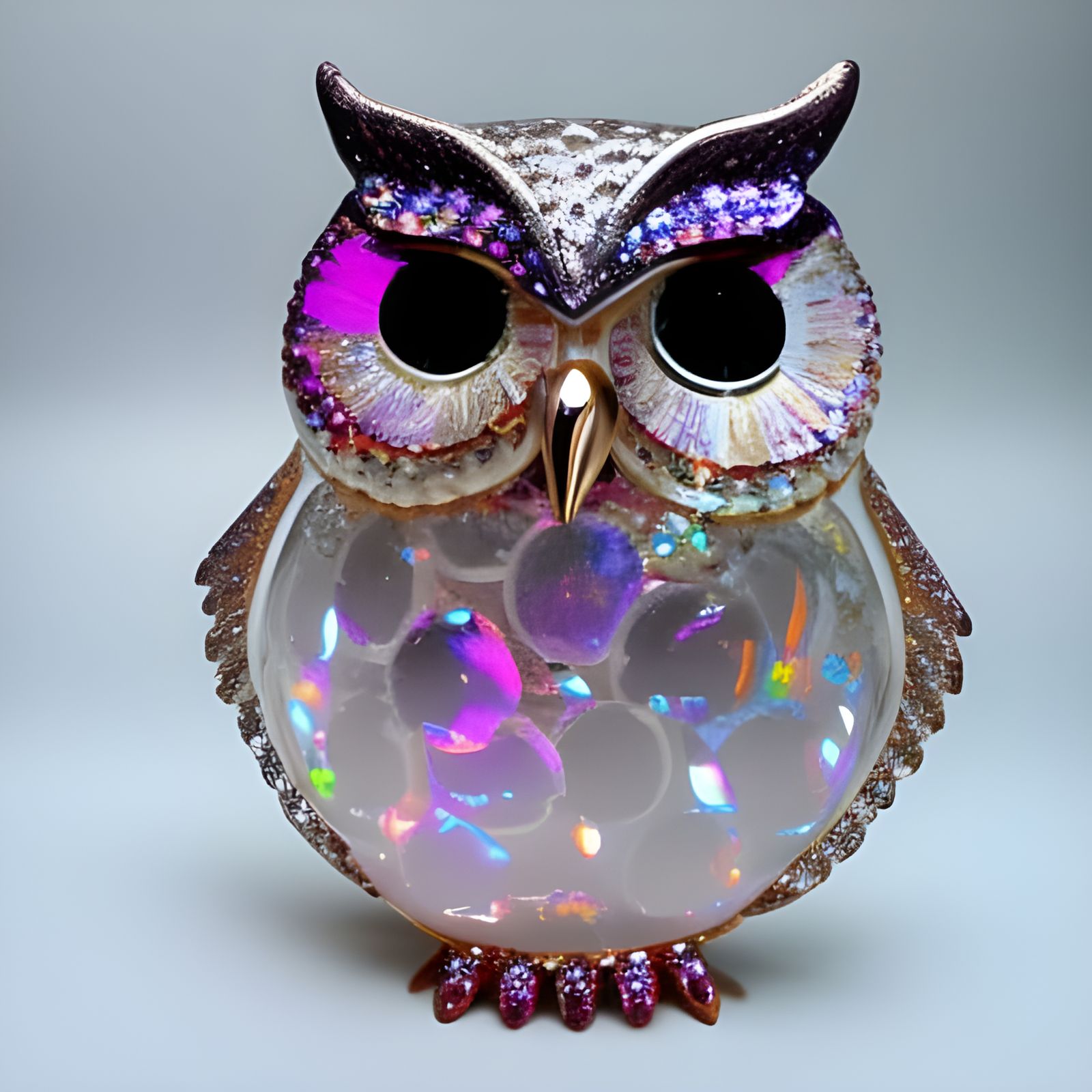Crystal and Gems Owl 🦉 AI Generated Artwork NightCafe Creator