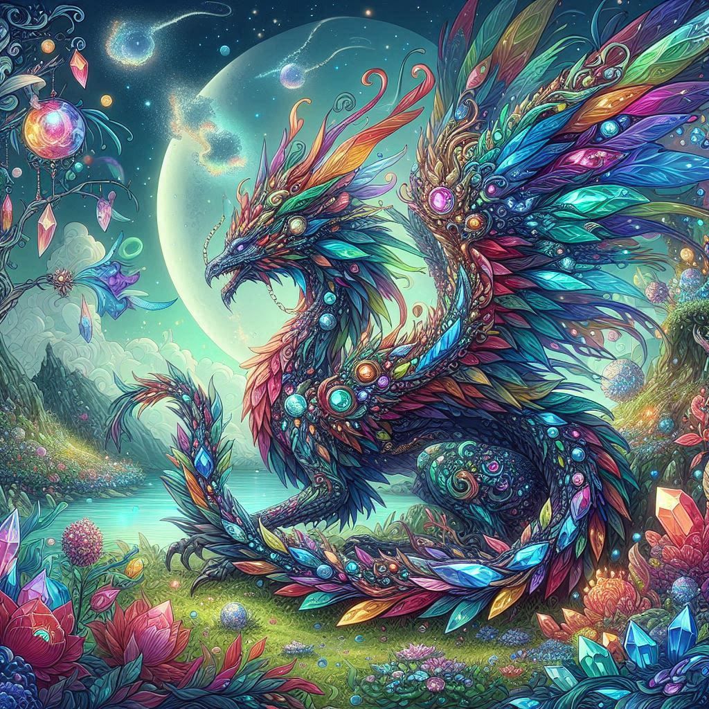 A majestic dragon goth crystal gemstone