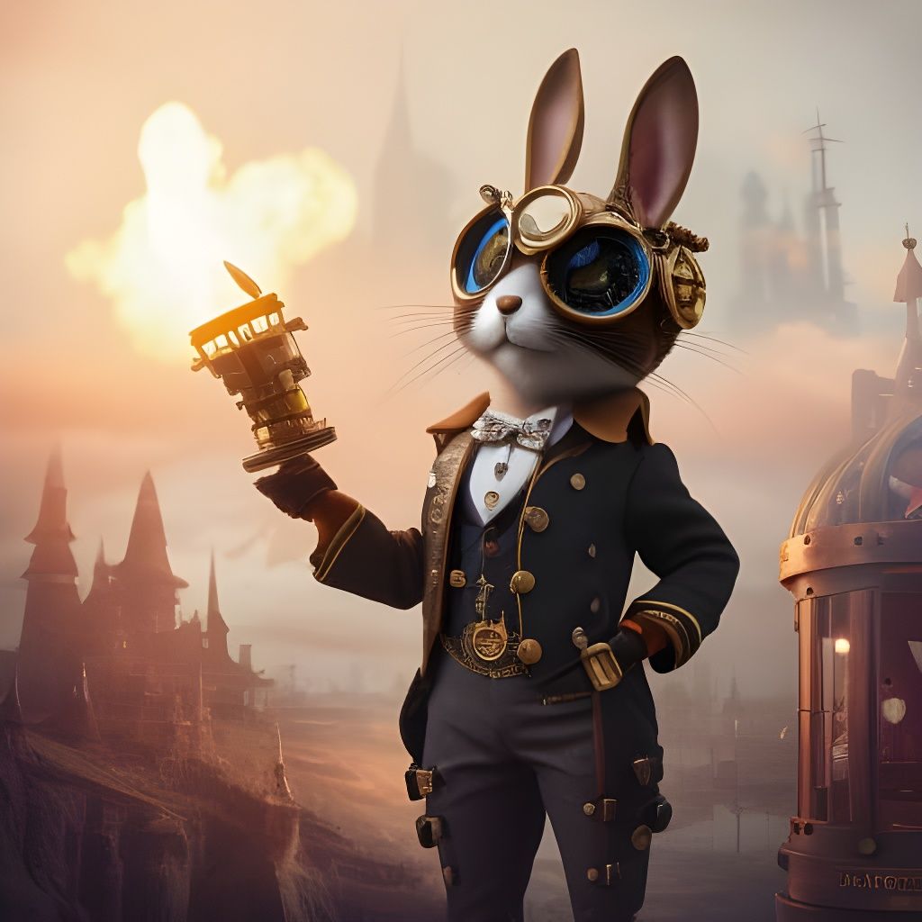Steampunk rabbit   by @Cilia
