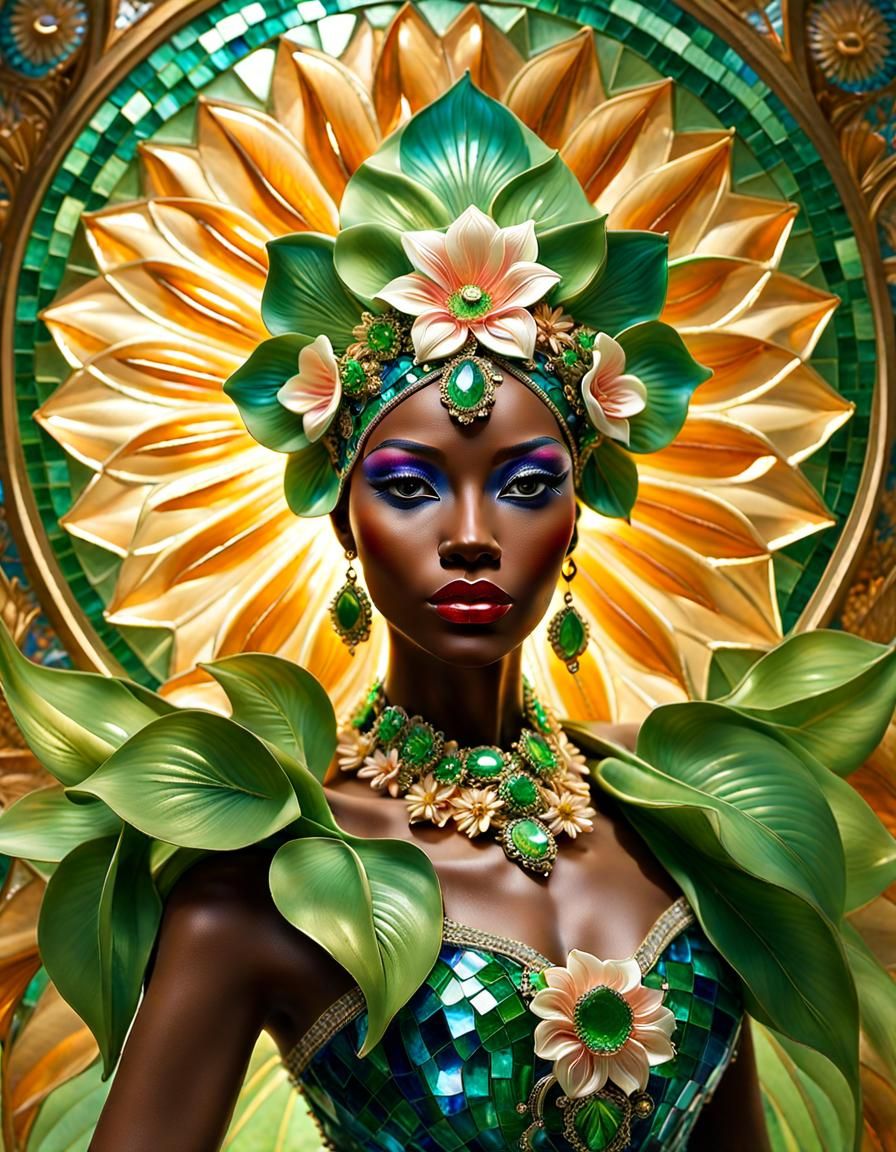 mosaic african princess - AI Generated Artwork - NightCafe Creator