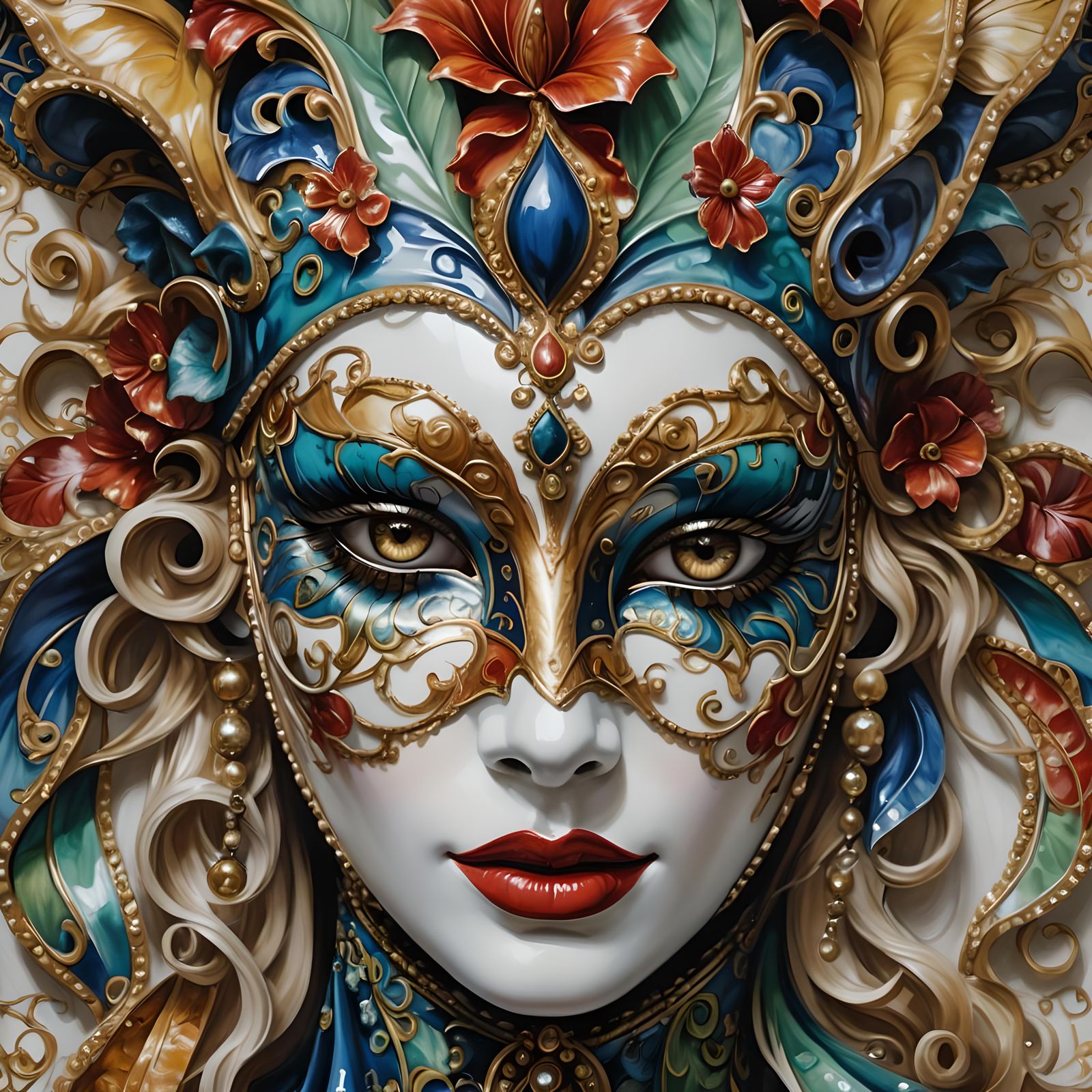 A fabulous Venetian masquerade mask  by @Lovealotyl 