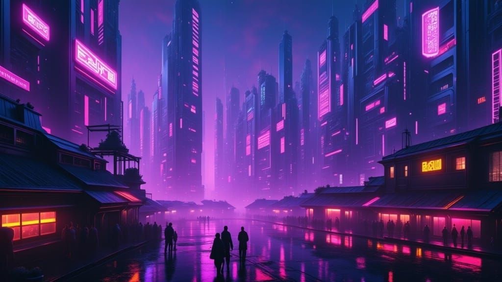 Neon City Night