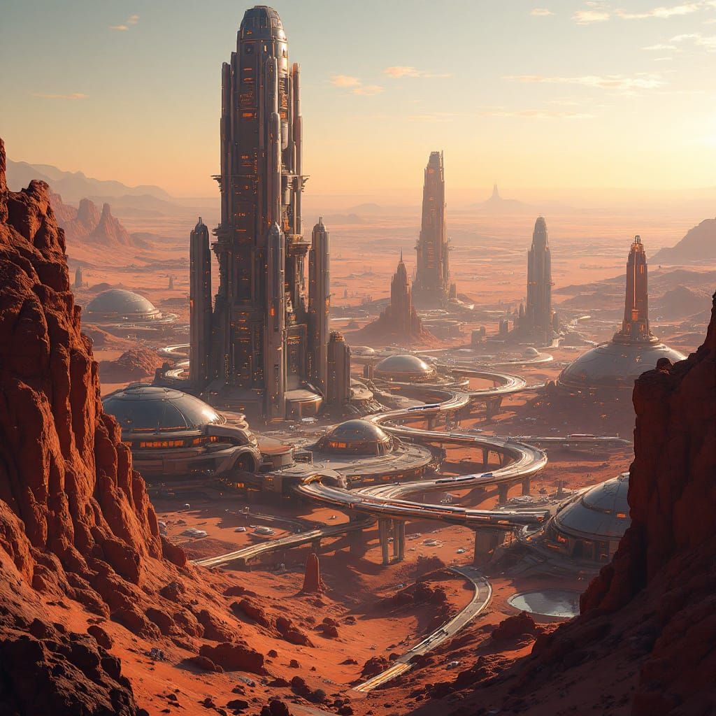 The First Martian Metropolis  by @Chirminth