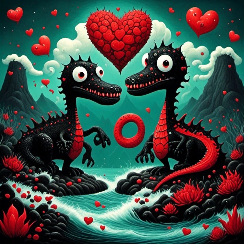 <lora:Sea monsters:1.0> I lava you 