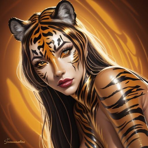 Surrealist Masterpiece: Close-Up Portrait of a Dreamlike Bea...