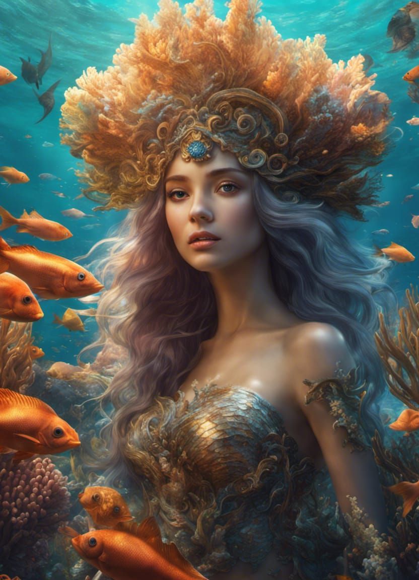 Queen of Mermaids - AI Generated Artwork - NightCafe Creator