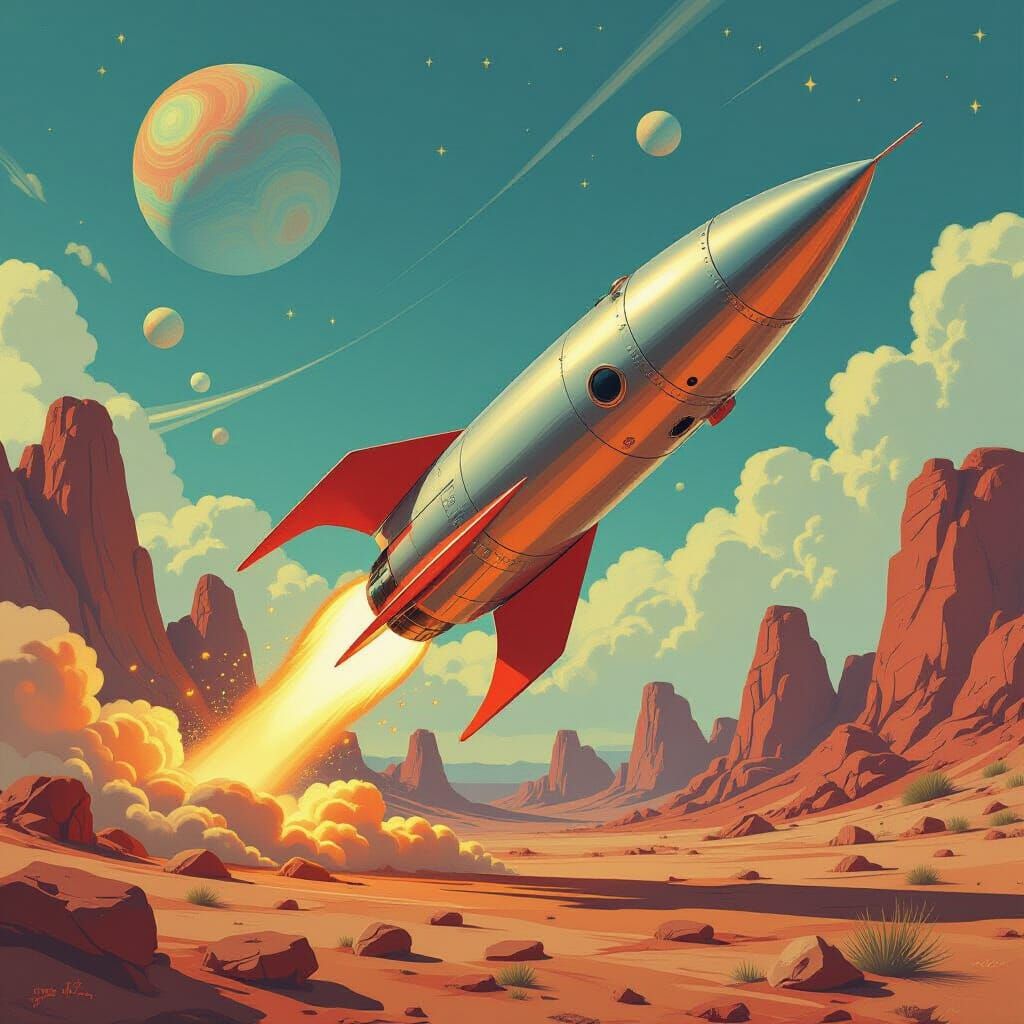 A retro rocket  by @Damien The Malkav