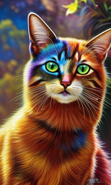 Colorful cat.
