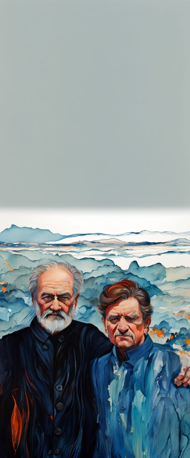  abstract art 2 complementary colors fine details