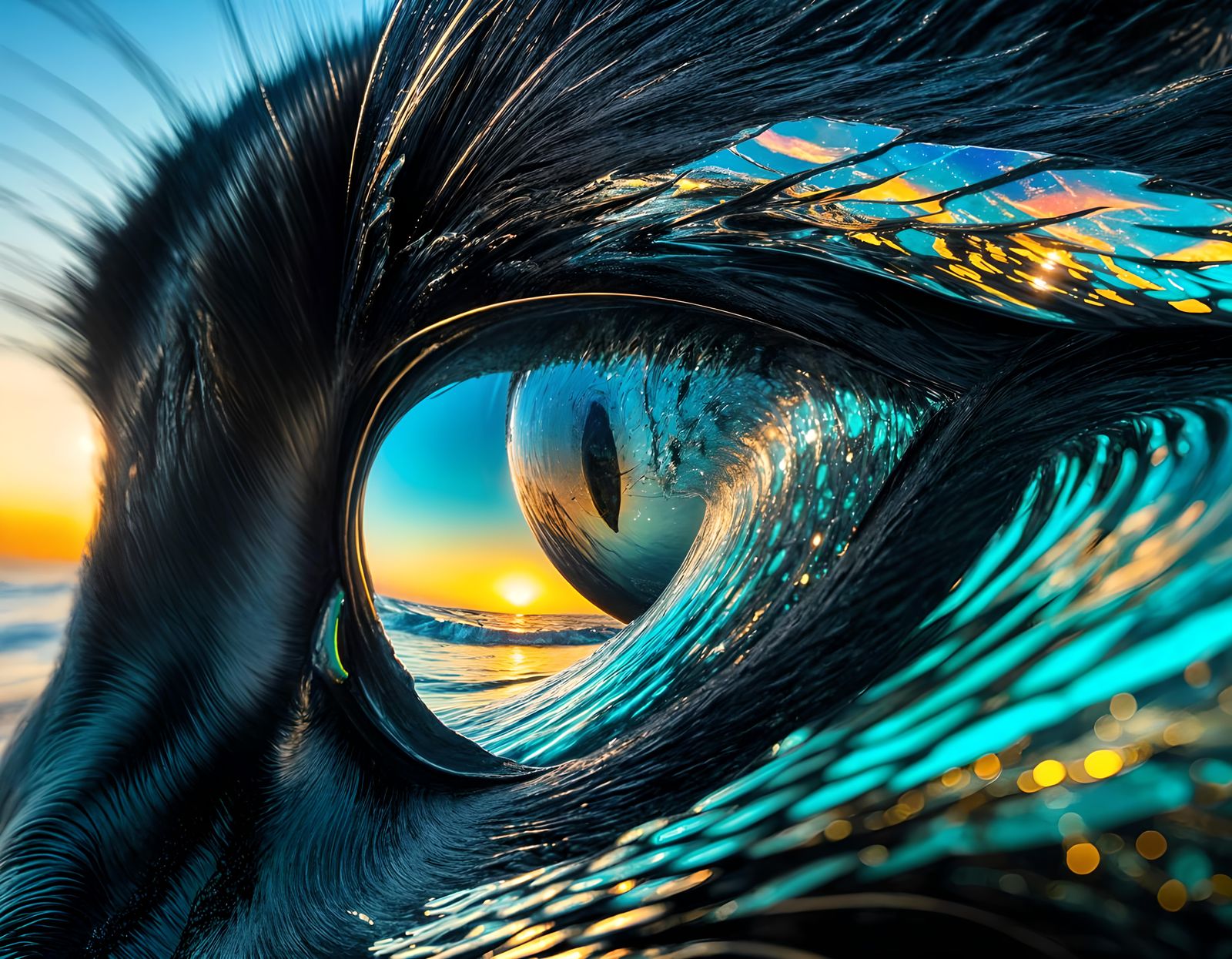 Ocean cat dreaming  by @Lisi