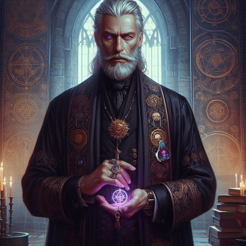 Professor Aureus Nocturne, teaching Alchemy