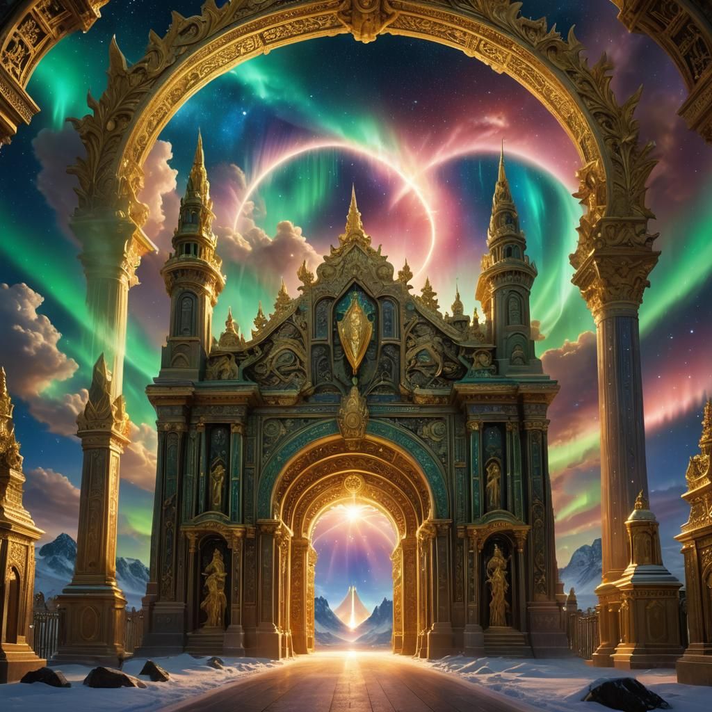 Archway to the Aurora - AI Generated Artwork - NightCafe Creator