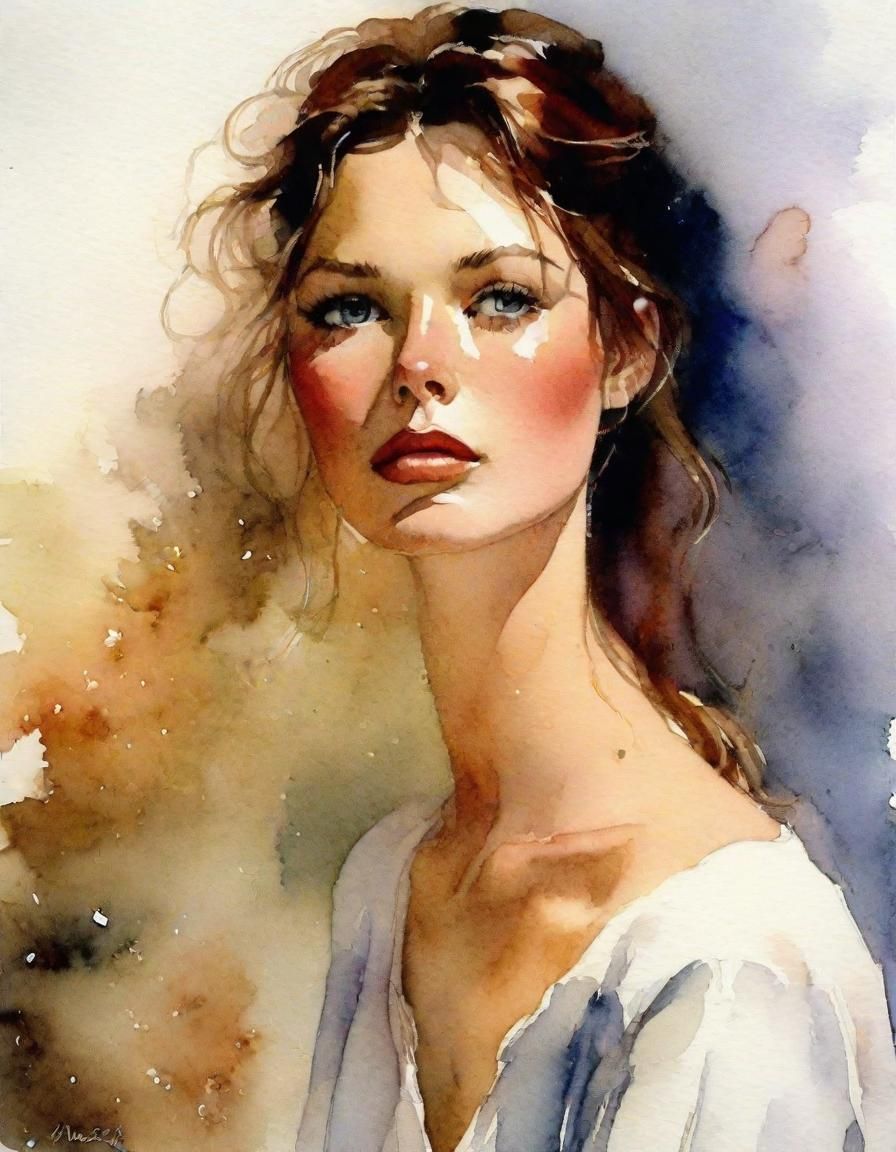 Passionate face, look of love, sparkling eyes, flushed cheeks AI