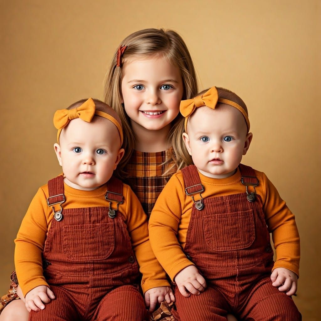 Joyful Autumn Family Portrait in Whimsical Style