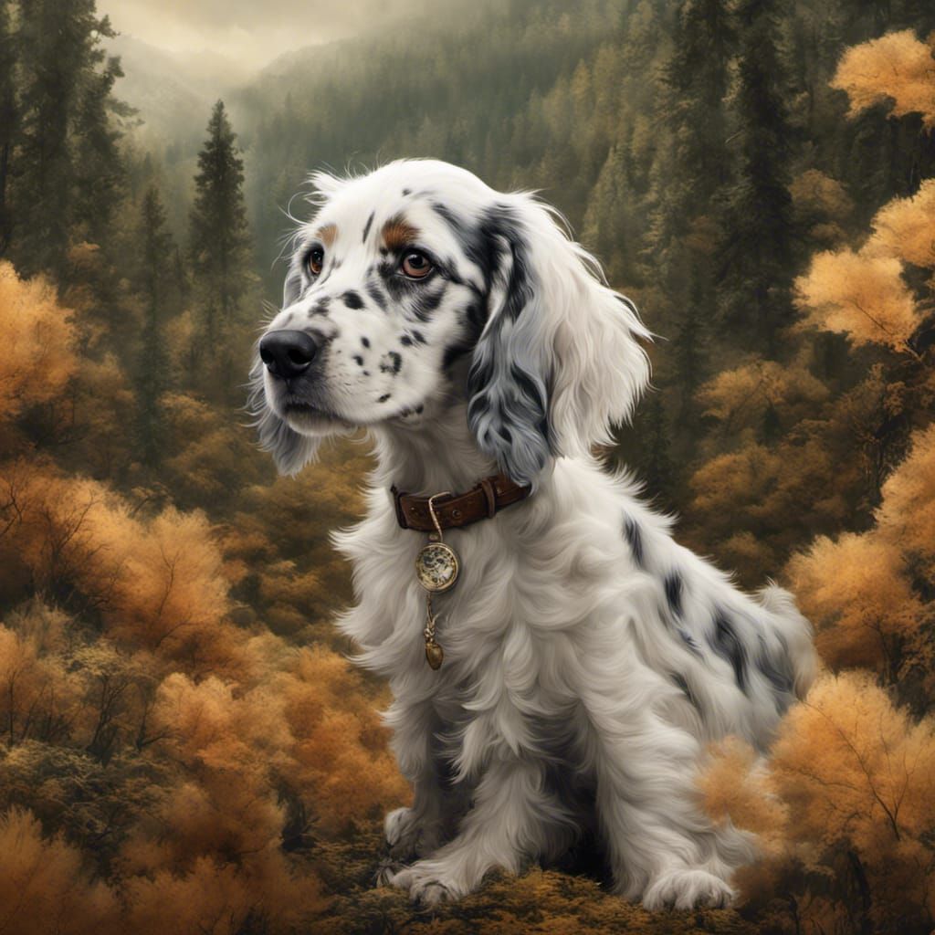 Baxter, the endearing English Setter pup, set off on grand a...
