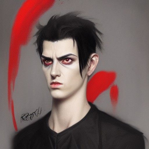A hyper realistic portrait of a young man with short black h...