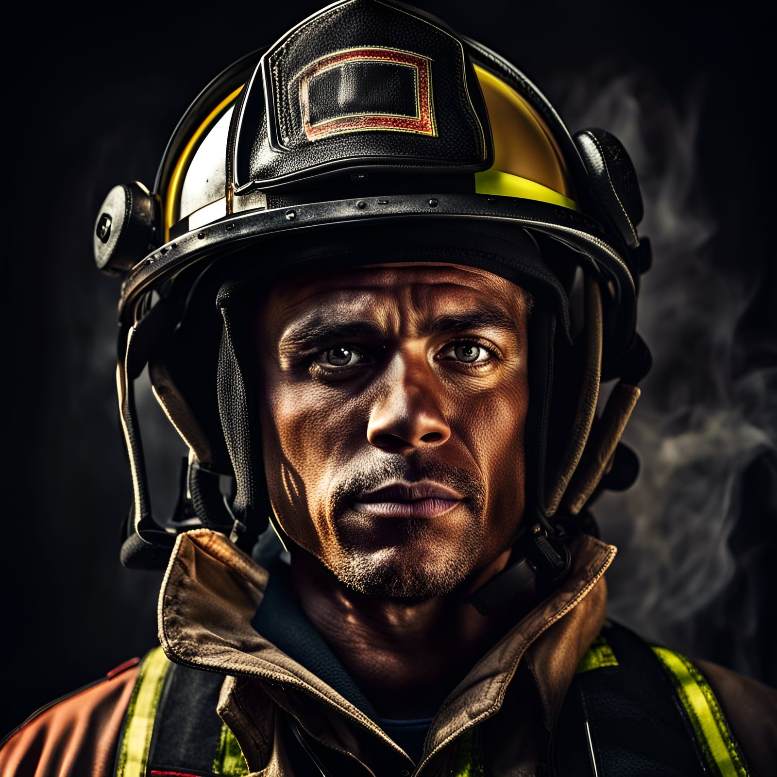 a male Portrait of a firefighter  by @Patsy 