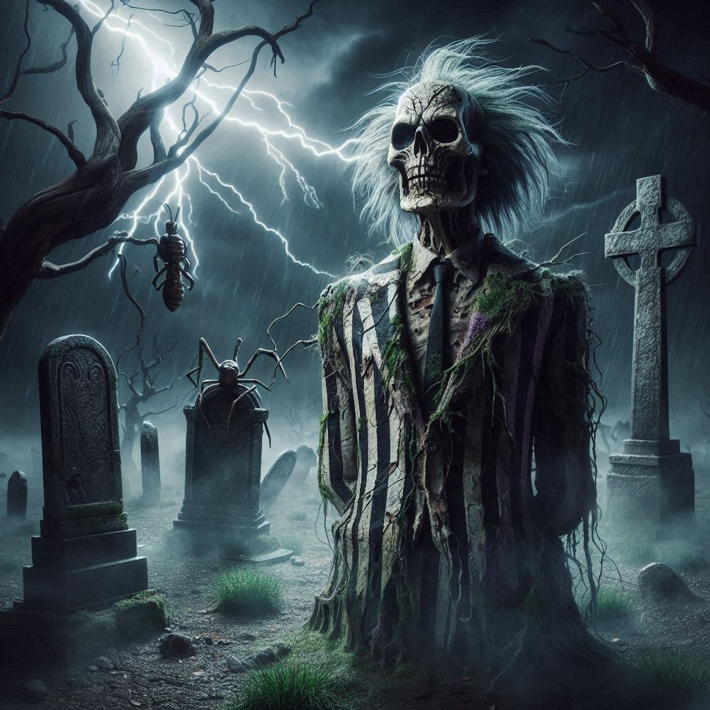 Macabre Sentinel: Beetlejuice in Stone