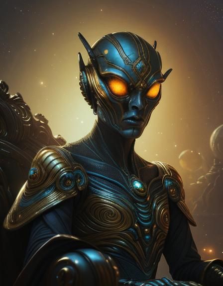 painted alien portrait