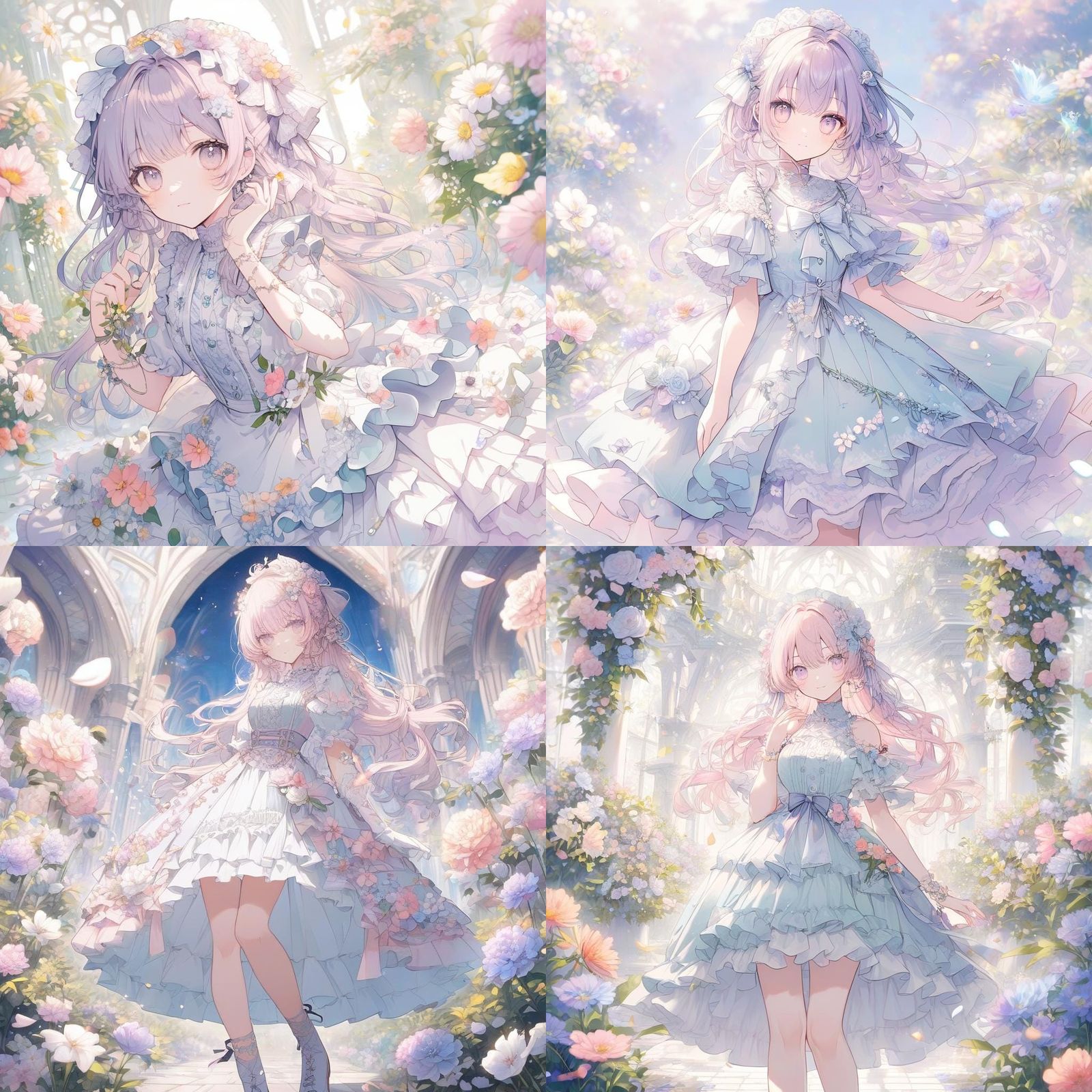 Pastel flower girl