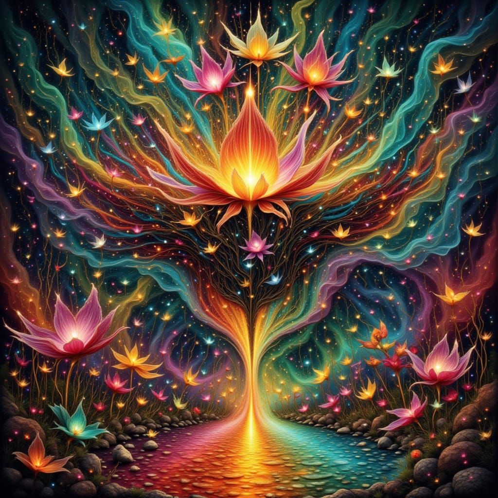 <lora:Bliss Fire:1.0> By Chagall BLISS FIRE FUTURISTIC STRANGEST ARCHITECTURAL FORMS CITY LIGHTNING LIGHT CUBIC LIGHT RAYS SENSATIONAL EXQUI...