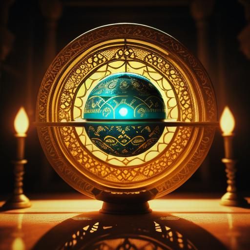Orb in an Indian temple Cinematic film still, shot on v-rapt...