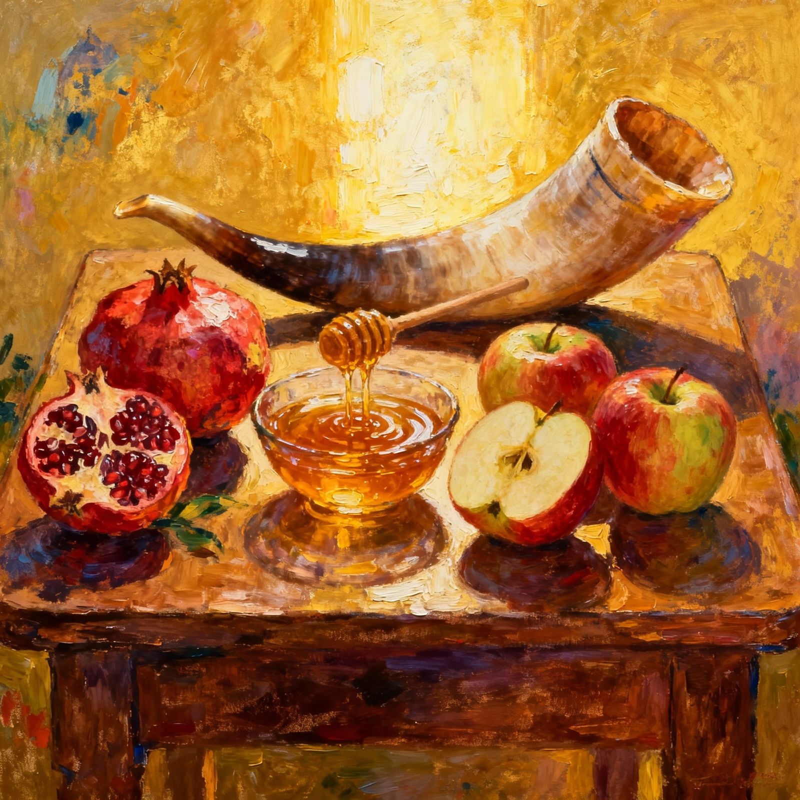 Rosh Hashanah Celebration Oil Painting
