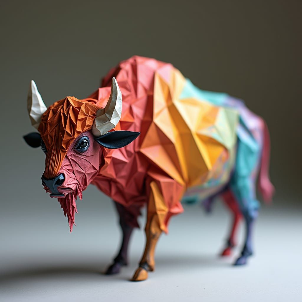 Buffalo origami  by @Vanh