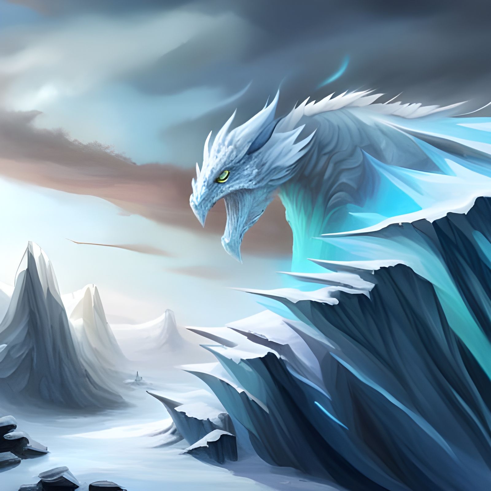 Ice dragon - AI Generated Artwork - NightCafe Creator