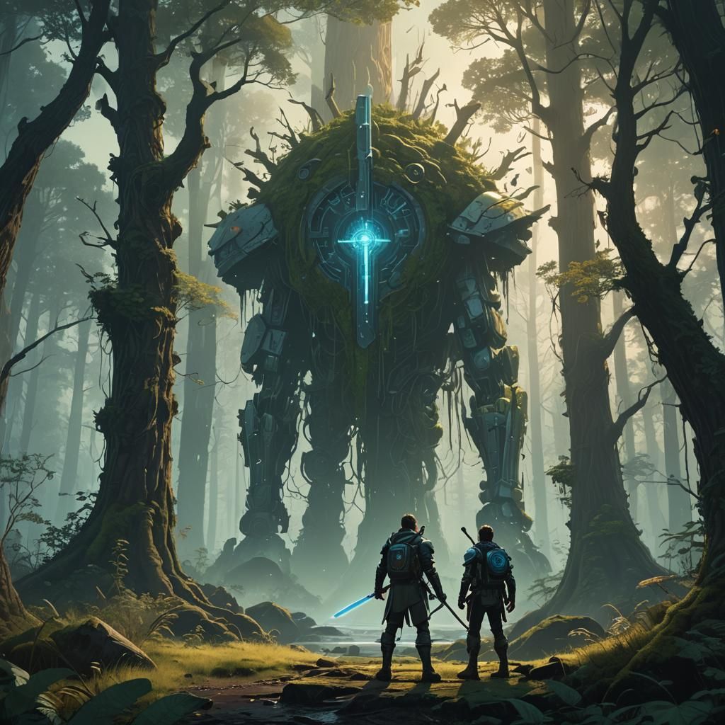 Fantasy Hero at Mystical Forest Portal