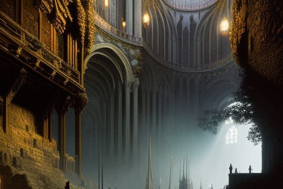 Inside the ruined cathedral