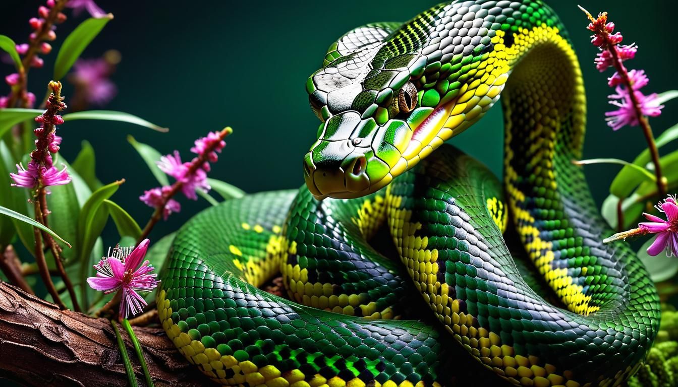 Green Anaconda - AI Generated Artwork - NightCafe Creator